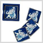 Blue Elephant Wooden Tea Coasters