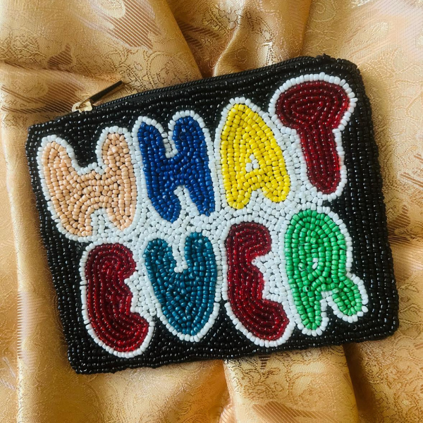 Handmade beaded coin pouch